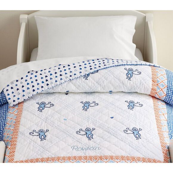 NWT Roller Rabbit Monkey Baby Quilt - Picture 3 of 5